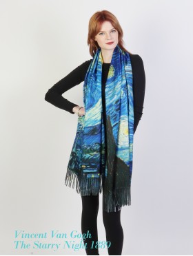 Starry Night 1880 Oil Painting Scarf